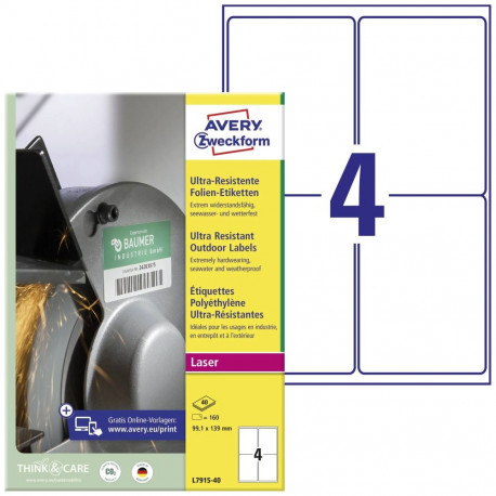 Label 99,1x139mm ultraresistent A4 40sh
