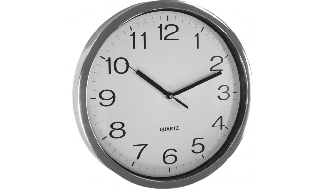 Seinakell diameeter 31cm hõbedane raam ja mustad numbrid