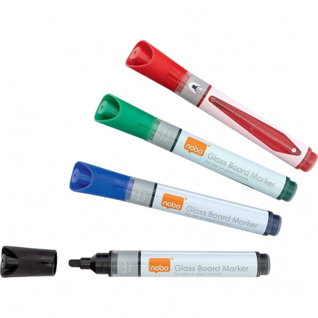 Whiteboard Marker Glass Nobo Assorted/4