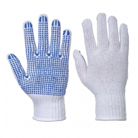 Cotton work gloves PORTWEST A111WBR XXL white with blue beads
