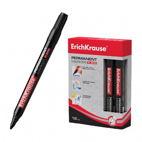 Permanentne marker ERICH KRAUSE P-200 0.8-2.2mm koonilise otsaga must