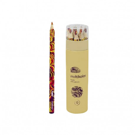 Värvipliiatsid FIORELLO mitmevärvilise süsiga 12tk pakis
