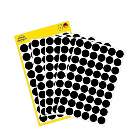 Sticker label AVERY Zweckform Q12mm black 270 pcs (3140)