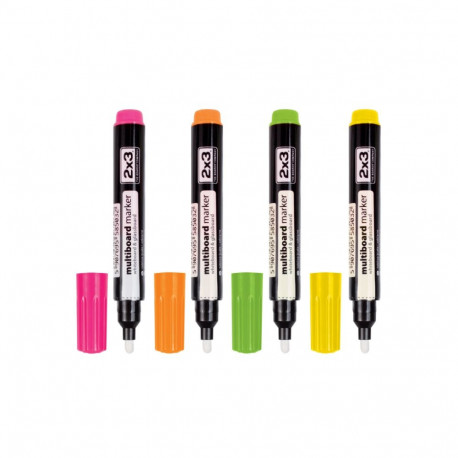 Chalk marker-glass board marker MULTIBOARD neon colors 4 pcs in a pack