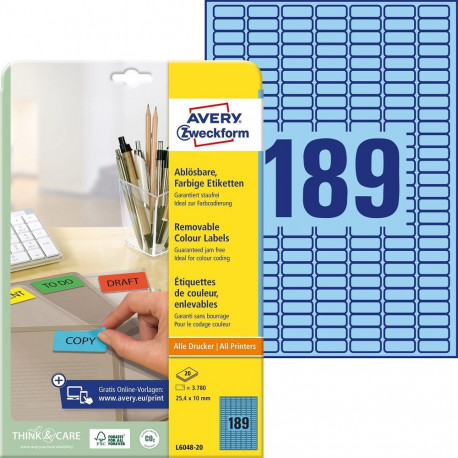 Label 25,4x10mm removable ILC