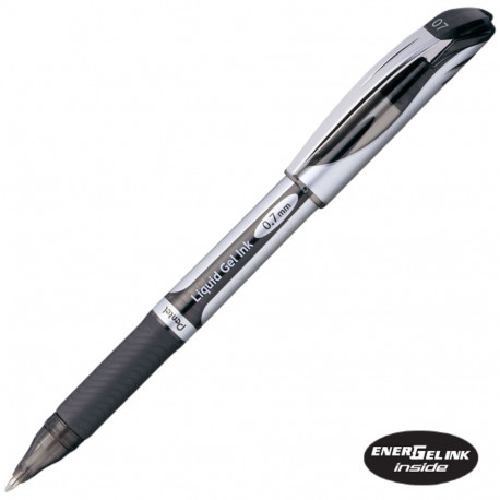Geelpliiats korgiga PENTEL EnerGel BL57 0,7mm must
