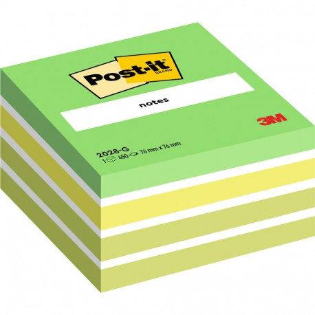 Notepad 76x76mm POST-IT 2028G green pastels 450 sheets