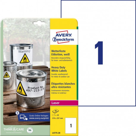 Label 210x297mm weatherproof LC