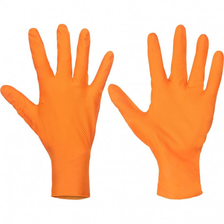 Cerva Spoonbill Grip puudrivabad nitriilkindad oranž 50 tk 9