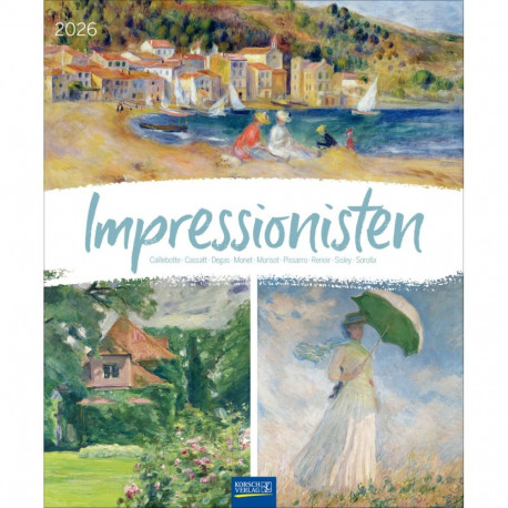 Seinakalender suur Impressionistid 2026, 45,5 x 55 cm
