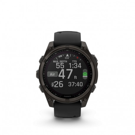 Garmin Fenix 8 47 mm, Solar, Sapphire Sapphire, Carbon grey DLC titanium with Black/pebble grey/ 010