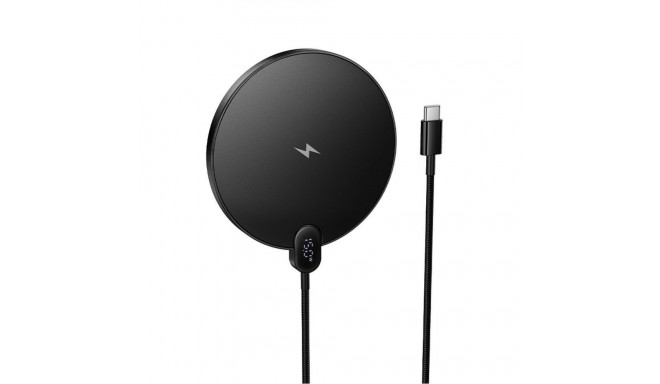 Hoco Wireless charger Hoco 15W with cable USB C and digital display CW62 black