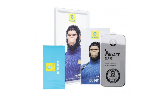 Blueo 5D Mr. Monkey Glass - for Samsung Galaxy S24 Ultra black (Strong Privacy)