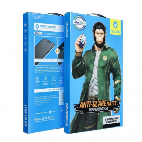Blueo 5D Mr. Monkey Glass - Apple iPhone 17 black (Strong Matte)