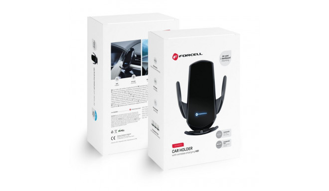 Forcell Wireless car phone holder automatic Forcell F-Grip HS1 Qi 15W windshield / air vent black