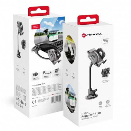 Forcell Car phone holder Forcell F-Grip Regular 17 cm windshield / dashboard / air vent black