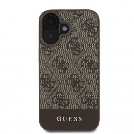 Guess GUESS case for IPHONE 16 GUHCP16SG4GLBR (PC/TPU 4G PU Bottom Stripe) brown