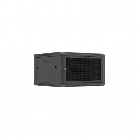 RACK CABINET 19" WALL-MOUNT 6U/600X600 (FLAT PACK) WITH PERFORATED DOOR BLACK LANBERG