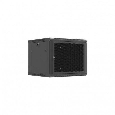 RACK CABINET 19" WALL-MOUNT 9U/600X600 (FLAT PACK) WITH PERFORATED DOOR BLACK LANBERG