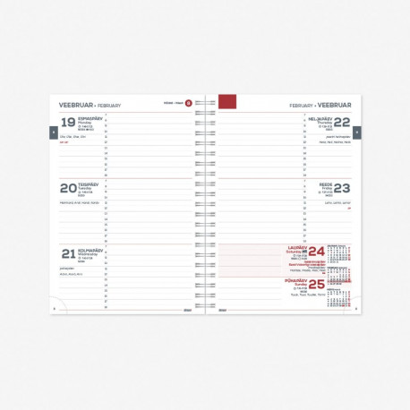 2912734000, Raamatkalender Kantsler Spirex Nädal H,sisu