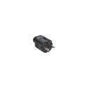 plug with earthing contact straight, black