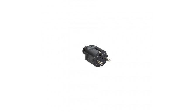 plug with earthing contact straight, black
