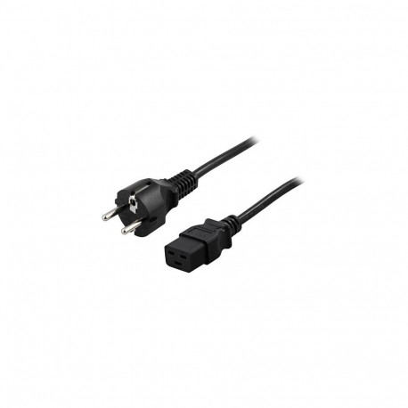 220V Toitekaabel 1.0m, must, C19 - CEE 7/7