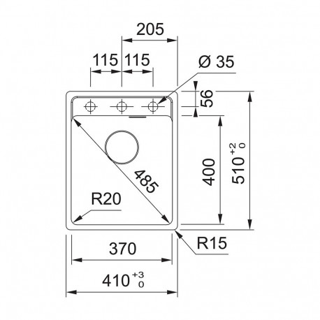 Kitchen sink Franke Maris MRG 610-37, black matt, 114.0658.217