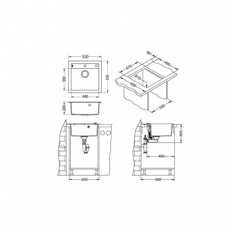 Graniitvalamu Alveus Formic 20-11 (valge) +vent+sif