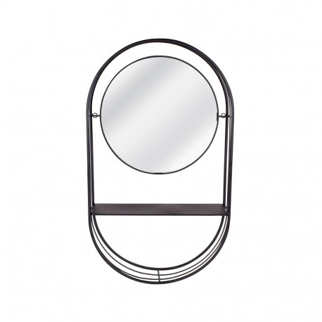 MIRROR MEICAL WITH SHELF BLACK