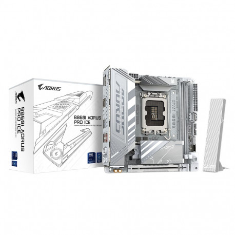 Gigabyte B860I AORUS PRO ICE | Processor family Intel | Processor socket LGA1851 | DDR5 | Supported 