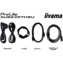 61cm/24" (1920x1080) iiyama ProLite XUB2497HSU-B2 16:9 FHD IPS 1ms 100Hz USB hub HDMI DP kõlar pivot