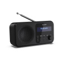 Sharp DR-P420(BK) Tokyo Portable Digital Radio, FM/DAB/DAB+, Bluetooth 5.0, USB or Battery Powered, 