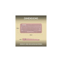 Logitech Pebble Keys 2 K380s Wireless Keyboard, RF Wireless+Bluetooth, US INT, Tonal Rose