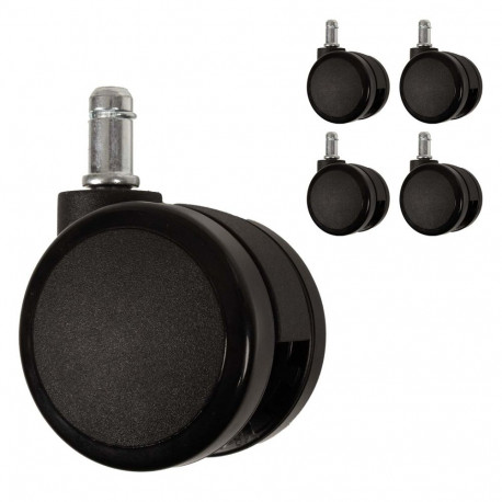 Castors MIKE 5pcs set, D60mm, black plastic