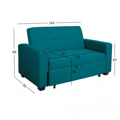Sofa bed FEYA ocean blue