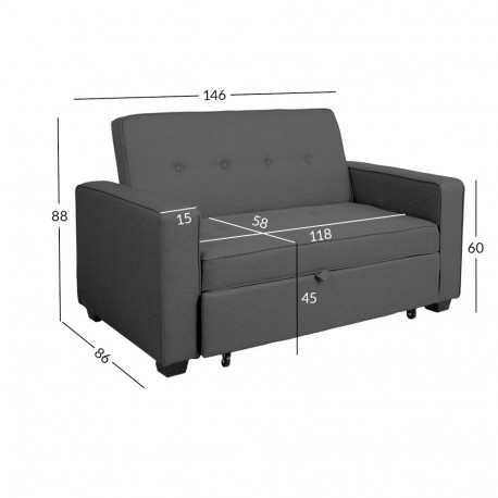 Sofa bed FEYA dark grey
