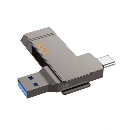 Pendrive 128GB USB 3.2 (USB A + USB C) Hoco UD15 gray