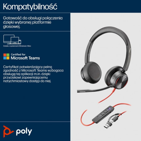 HP Poly Blackwire 8225 USB-C Headset