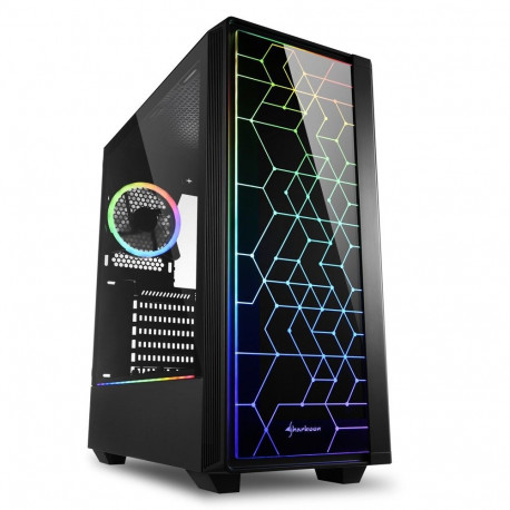 Sharkoon arvutikorpus RGB LIT 100 midi tower, must