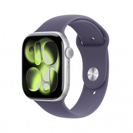 Apple Watch Series 11 GPS 46mm hõbedane alumiiniumkorpus lilla Fog spordirihmaga - M/L