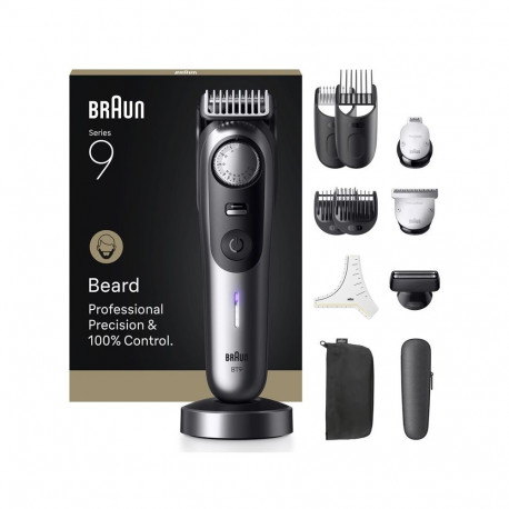 Braun BeardTrimmer 9 BT9560 habemetrimmer aku 52 2 cm märg ja kuiv must, hõbedane