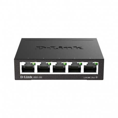 D-Link DGS-105 Unmanaged L2 Gigabit Ethernet (10/100/1000) Black