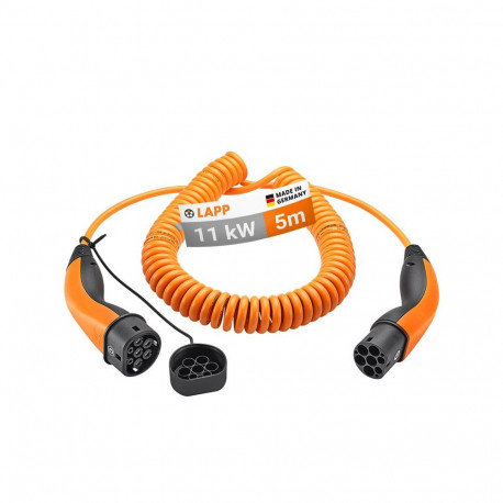 LAPP MOBILITY Type 2 spiraalne laadimiskaabel, kuni 11 kW, 5 m, oranž