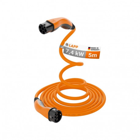 LAPP MOBILITY Type 2 Self-Retracting Charging Cable, up to 7.4 kW, 5 m, orange