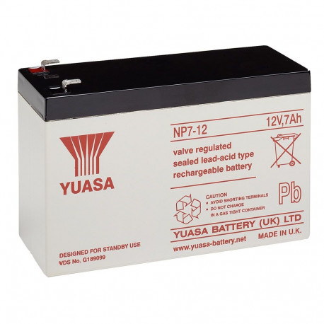 Yuasa lead acid battery 12 V, 7,0 Ah (NP7-12)