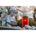 No Name LED Grave Candle with Timer, red