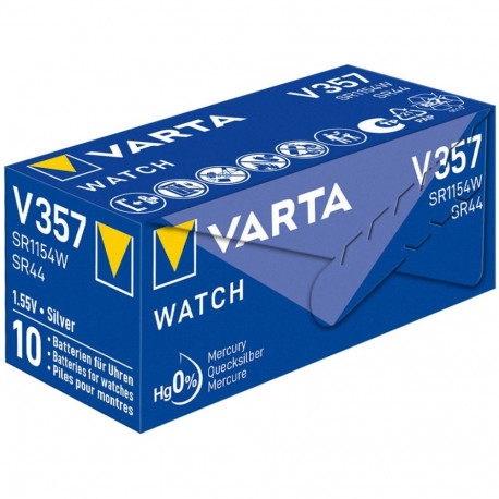 Varta SR44 (V357) patarei, 10 tk karbis