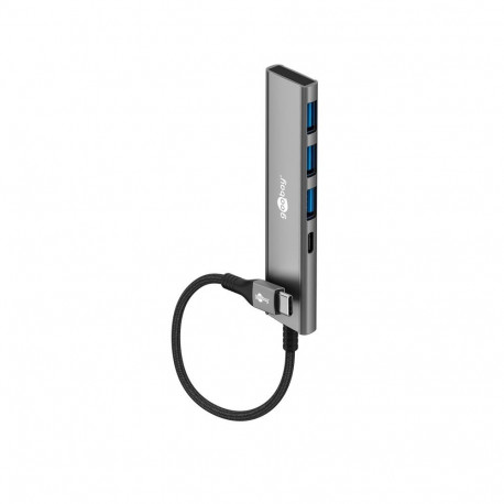 Goobay Slim 4-Port USB Hub, USB-C™ to USB-C™/USB-A, 5 Gbit/s