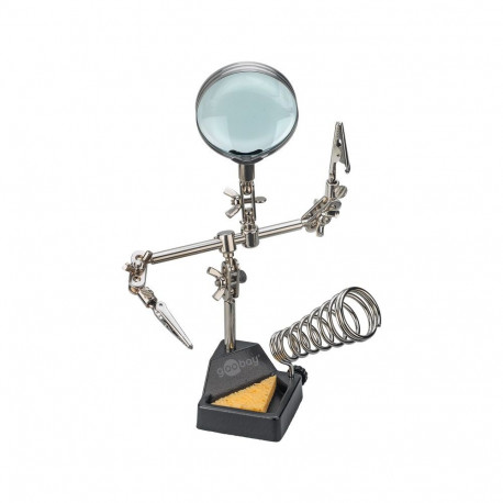 Goobay Third Hand with Magnifying Glass and Soldering Iron Stand